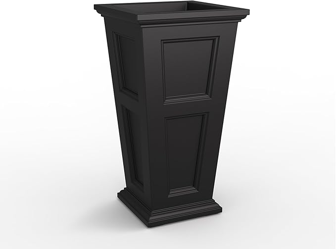 Mayne Fairfield 34-Inch Tall Planter – Weather-Resistant Self-Watering Indoor/Outdoor Garden Pot for Flowers, Patio, Porch, and Entryway, Durable Design