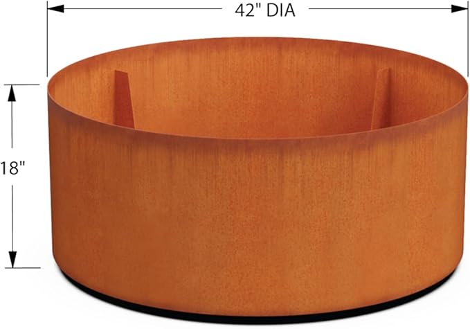 PLANTERCRAFT Corten Steel Metal Planter Box, Round Sizes, Modern Garden Steel planters for Commercial and Residential Outdoor Use.