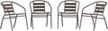Flash Furniture Lila Metal Restaurant Stack Chairs with Metal Slats, Set of 4, Bronze