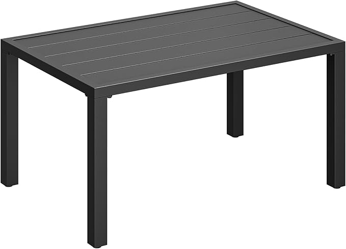 ONBRILL Outdoor Metal Coffee Table, 36 Inch Patio Black Coffee Table for Porch, Backyard, Poolside, Balcony