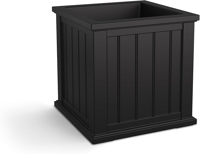 Mayne Cape Cod 20-Inch Square Planter – Self-Watering, Weather-Resistant Planter for Flowers – Durable Outdoor Design for Patio, Porch, or Entryway
