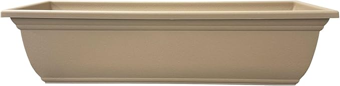 The HC Companies 24 Inch Mojave Window Planter Box with Drainage Holes, Lightweight UV-Resistant Plastic Outdoor Planters, 2-Pack Flower Box for Garden & Home Decor, Sandstone