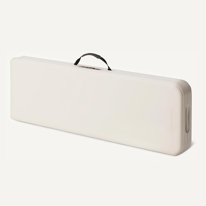 Amazon Basics 6ft Foldable Bench for Indoor & Outdoor Use with Carrying Handle, White