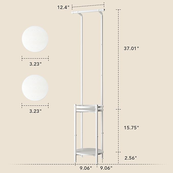 Plant Stand Indoor Outdoor - Heavy Duty Metal 2-tier Hanging Plant Holder Space-Saving Iron Plant Stands Tall Plant Shelf for Living Room Garden Balcony (White)