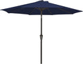 MEWAY 9ft Patio Umbrella Outdoor Table Umbrellas with Push Button Tilt and Crank, Market Umbrella 8 Sturdy Ribs for Deck, Garden, Pool and Backyard, Navy