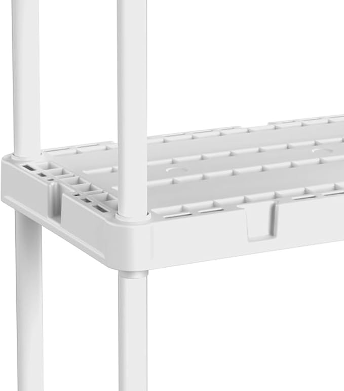 Gracious Living 3 Shelf Knect-A-Shelf Solid Light Duty Storage Unit 12 x 24 x 33" Organizer for Home, Garage, Basement & Laundry, White