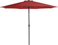 MEWAY 12ft Patio Umbrella Outdoor Table Umbrellas with Crank, Market Umbrella 8 Sturdy Ribs for Deck, Garden, Pool and Backyard, Red