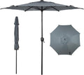 Abba Patio 11FT Lyon Outdoor Patio Umbrella Outdoor Table Umbrella with Push Button Tilt and Crank Market Umbrella 8 Sturdy Ribs UV Protection Waterproof for Garden Deck Backyard Pool Grey