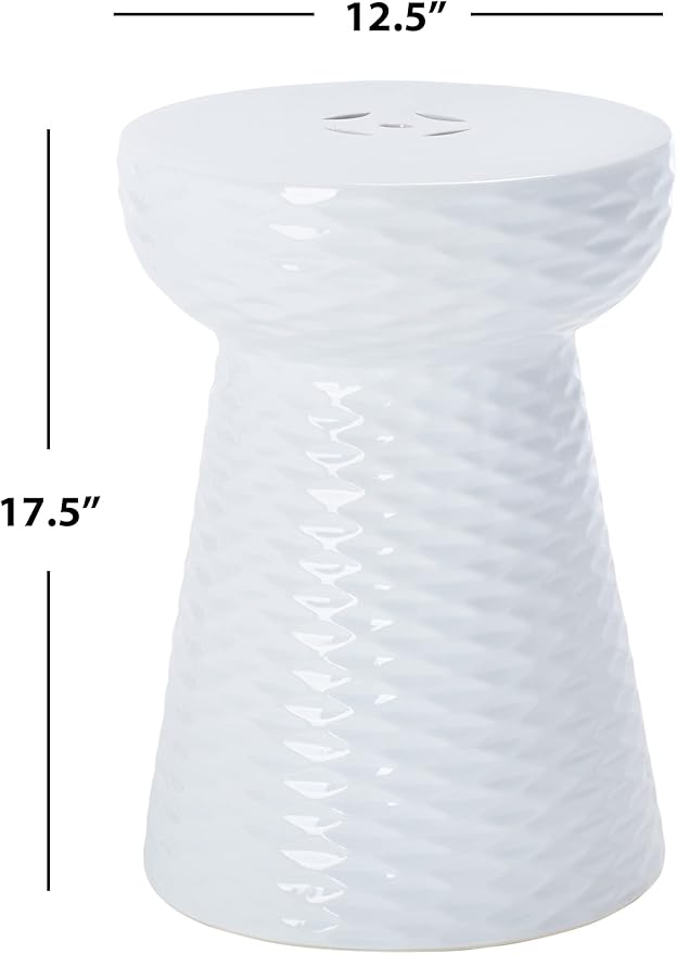 Safavieh Daphne Glazed Ceramic Decorative Garden Stool, White