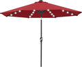 ABCCANOPY Durable Solar Led Patio Umbrellas with 32LED Lights 11FT (Wine Red)