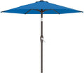 AreShark 7.5FT Patio Umbrella Table Market Umbrella with 6 Sturdy Ribs, Button Tilt/Crank Heavy-Duty Round Outdoor Umbrellas for Garden, Deck, Backyard,and Pool, Royal Blue