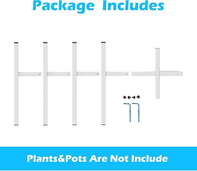 Plant Stand for 10"-16" Plant Pot Indoor Outdoor Corner, Adjustable Metal Heavy Duty for Large Pot (White 1 Pack)
