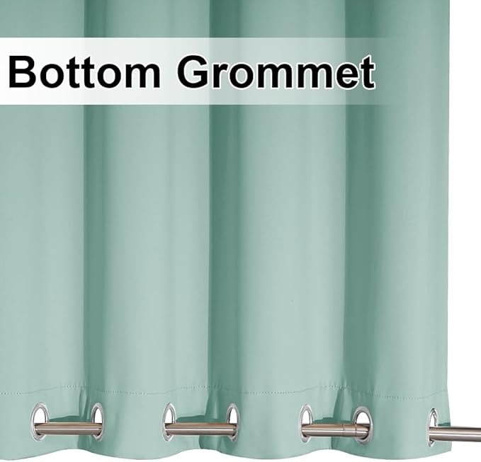 NICETOWN 2 Panels Weighted Outdoor Curtains 95 inch Long, Stainless Grommet Top & Bottom, Waterproof & Windproof Thermal Insulated Sun Blocking Privacy Curtains for Gazebo/Pergola, Aqua Blue, 52" W