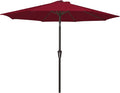 MEWAY 9ft Patio Umbrella Outdoor Table Umbrellas with Push Tilt and Crank, Market Umbrella 8 Sturdy Ribs for Deck, Garden, Pool and Backyard, Cherry Red