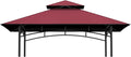 Grill Gazebo Replacement Top, 5 * 8 Outdoor BBQ Top Cover, Double Layer BBQ Gazebo Top Canopy for Model #L-GG001PST-F (Burgundy)