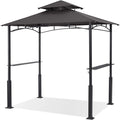 ABCCANOPY 8x5 Grill Gazebo - Outdoor BBQ Canopy Shelter with Led Light for Patio Backyard Grilling (Dark Grey)