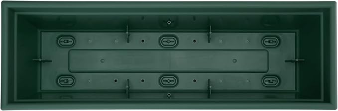 Bloem Dayton Window Box Planter: 24" - Turtle Green - 100% Recycled Durable Plastic Box, Elevated Feet, for Indoor and Outdoor Use, Gardening, 5 Gallon Capacity