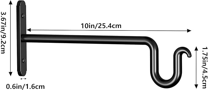 Hanging Plant Brackets 10 Inch - 2 Pack Plant Hanger for Hanging Plants, Plant Hook for Hanging Bird Feeders, Flower Baskets, Wind Chimes, Lanterns, Indoor or Outdoor.