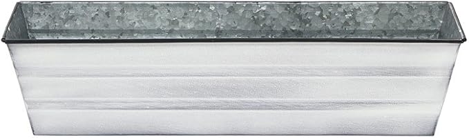 Achla Designs Galvanized Window Flower Box Planter-Cape Cod White-Small (22" L x 6" W x 5" H)
