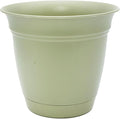 The HC Companies Eclipse Round Planter with Saucer - Outdoor & Indoor Plant Pot with Drainage Holes - Lightweight, UV-Resistant Plastic Pots for Plants, Flowers & Herbs (10" Seafoam, Pack of 1)
