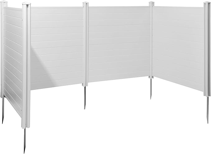 VEVOR Outdoor Privacy Screens, 50" W x 50" H Air Conditioner Fence, Pool Equipment Enclosure, Horizontal Vinyl Privacy Fence, Perfect to Enclose Trash Can and A/C Units (4-Panel)
