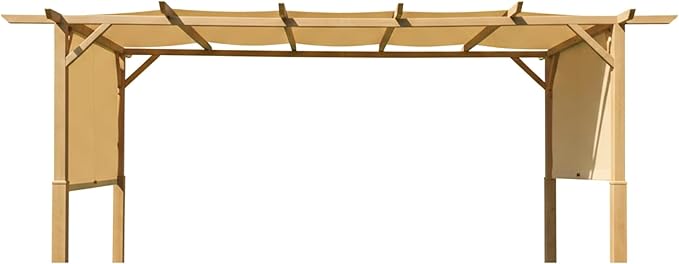 Garden Winds Durable Replacement Canopy Top Cover Compatible with The 49964, 23700 Aldi Gardenline Belavi and Shoprite Pergola - Classic Sand Beige, 350