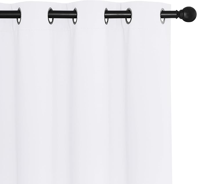 NICETOWN Room Darkening Curtain for Living Room - Energy Saving Thermal Insulated Grommet Room Darkening Curtain/Drape for Bedroom (1 Panel, 46 by 72, White)