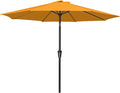 MEWAY 9ft Patio Umbrella Outdoor Table Umbrellas with Push Tilt and Crank, Market Umbrella 8 Sturdy Ribs for Deck, Garden, Pool and Backyard, Bright Orange