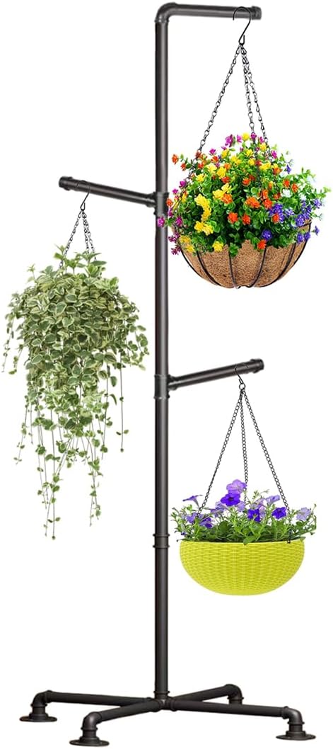 Plant Hanger Indoor,Corner Hanging Plant Stand,Heavy Duty Metal Hanging Plant Holder for Indoor Plants,Living Room,Balcony,Bedroom,Garden