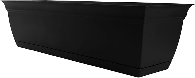 The HC Companies 24" Eclipse Plastic Window Box 7.76"x24"x6.57" in Black Color