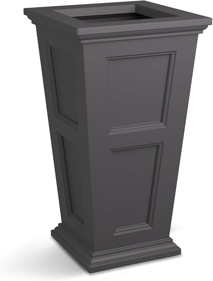 Mayne Fairfield 28-Inch Tall Planter – Self-Watering, Weather-Resistant Planter for Flowers – Durable Outdoor Design for Patio, Porch, or Entryway