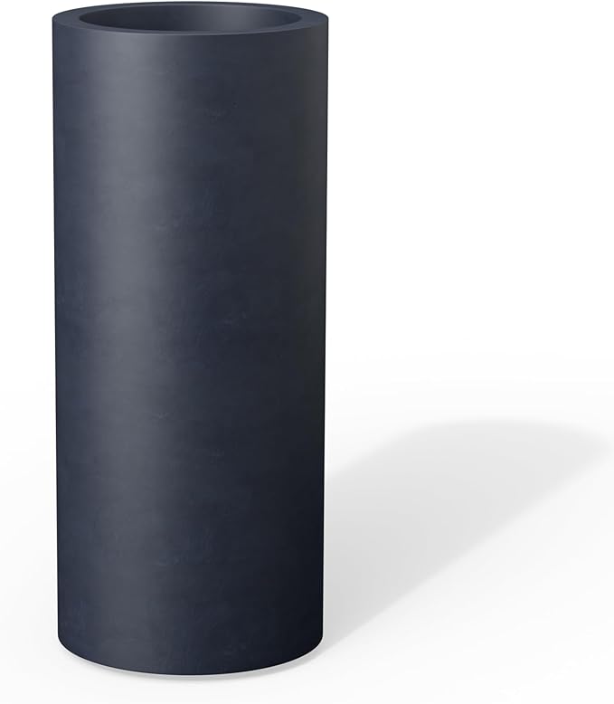 Kante 23.6 Inch Tall Cylindrical Planter, Large Round Plant Pots with Drainage Hole, Made with Concrete, Suitable for Indoor Outdoor Plants, Home Decor, Charcoal