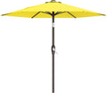 AreShark 7.5FT Patio Umbrella Table Market Umbrella with 6 Sturdy Ribs, Button Tilt/Crank Heavy-Duty Round Outdoor Umbrellas for Garden, Deck, Backyard,and Pool, Yellow