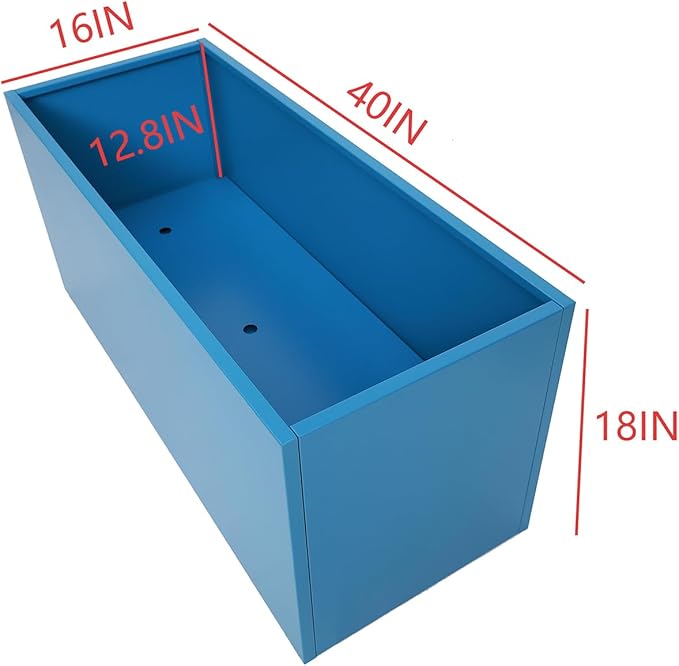 40" L x 16" W x 18" H Metal Large Rectangular Planter - Long Planter Box for Outdoor Patio/Porch Planter Boxes Outdoor Modern Design for Plants, Flowers, Garden,Spliced Flower Pot (Navy)