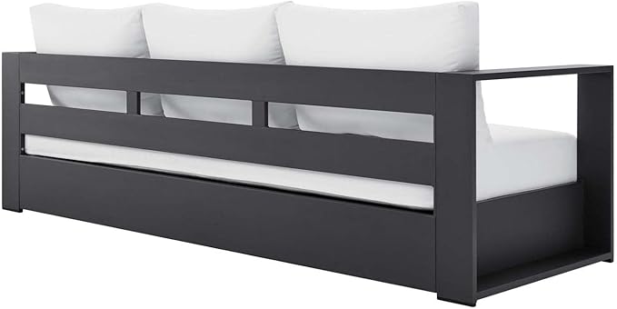 Modway Tahoe Aluminum Outdoor Patio Sofa in Gray White
