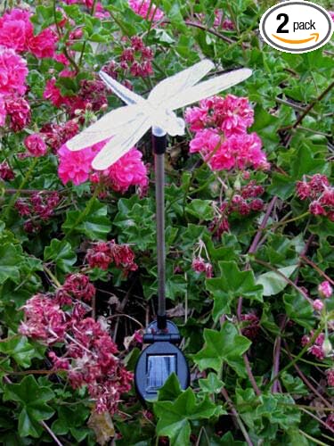 Solar Powered Garden Stake LED Light, Set of 2 (Dragonfly)