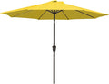 MEWAY 9ft Patio Umbrella Outdoor Table Umbrellas with Push Button Tilt and Crank, Market Umbrella 8 Sturdy Ribs for Deck, Garden, Pool and Backyard, Yellow
