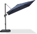 PURPLE LEAF 8 Feet Patio Umbrella Outdoor Cantilever Square Umbrella Aluminum Offset Umbrella with 360-degree Rotation for Garden Deck Pool Patio, Navy Blue