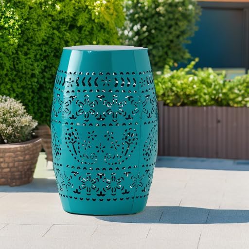 Christopher Knight Home Ruby Outdoor 12" Iron Side Table, Teal