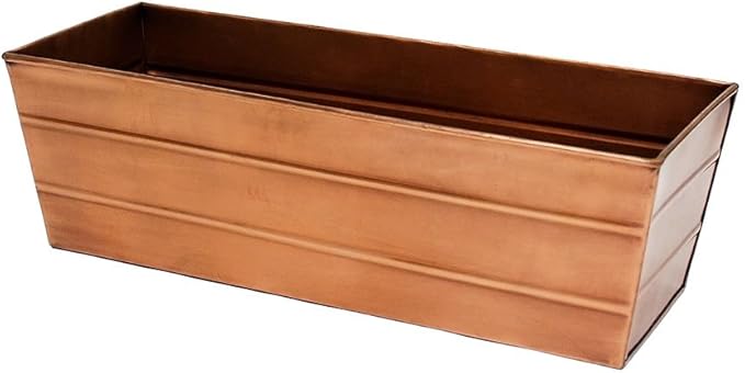 Achla Designs C-20C Copper Plated Flower Box, Medium Window Flowerbox Planter