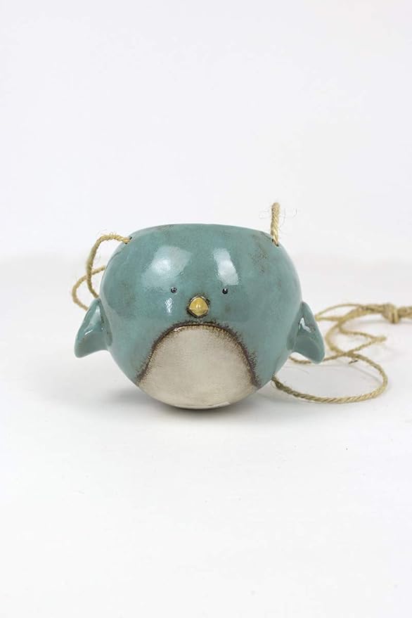 Bluebird Hanging Planter Pot - Ceramic - 7" Diameter