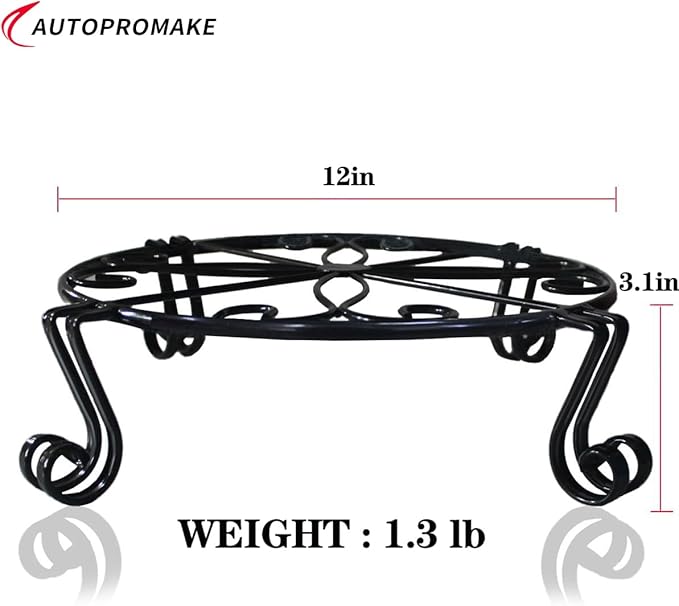 Black Plant Stand for Flower Pot Heavy Duty Potted Holder Indoor Outdoor Metal Rustproof Iron Garden Container Round Supports Rack for Planter Bronze, Pumpkin Stand Outdoor