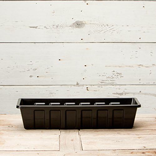 Root & Vessel Poly-Pro Plastic Flower Box Planter, Black, 24-Inch