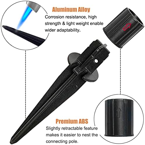 Metal Stakes Solar Lights Replacement Spike - Outdoor Ground Stake for Garden Lights Landscape Yard Pathway Patio Christmas Lamps Pole (Metal-6 Pack) - 0.78x5.36 inches