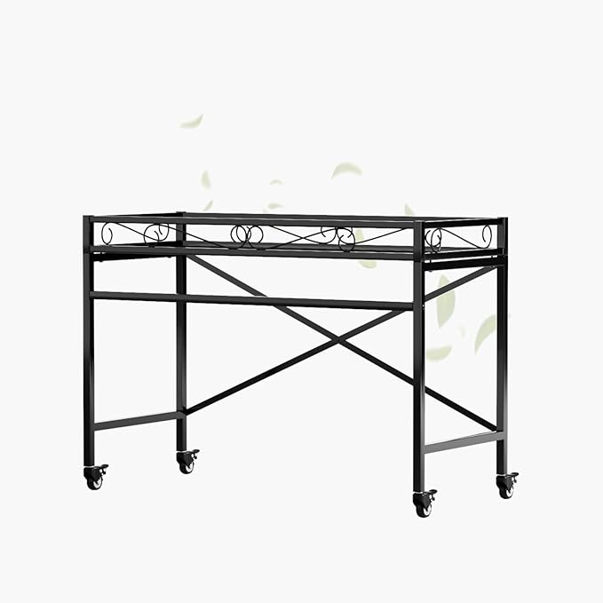 Zhongma Sturdy Metal Plant Stand with Wheels, 36.6 x 16 x 26.2 in High, Heavy Duty Succulent Shelf for Home Indoor and Outdoor, 220 LBS Capacity & Heavy Duty Construction