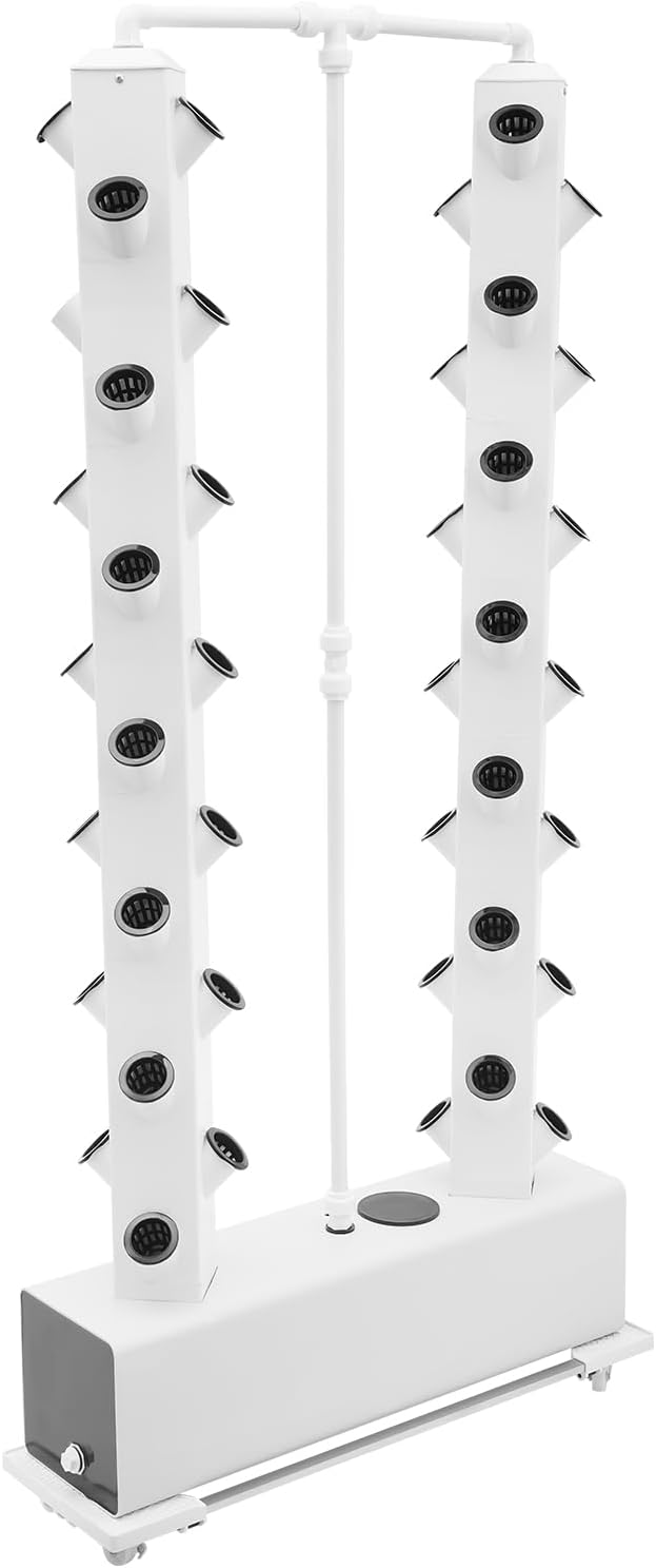 Hydroponic Growing System Kit, 56-Plant Hydroponic Tower Indoor Herb Garden Vertical Planter Germination Kit with Intelligent Water Circulation & Timer Function, Grower Harvest Fresh Herbs Vegetables