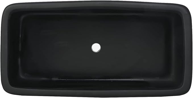 MyGift 10 Inch Matte Black Ceramic Indoor Plant Pot Succulent Planter, Decorative Flower Planter with Drainage Hole and Removable Tray
