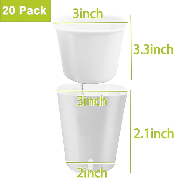 3" Self Watering Pots,20 Sets Self Watering Planter Pots for Indoor Plants with Water Level Indicator and Multiple Vents,Self Watering Planters,Self Watering Plant Pot for House Plants,Flowers,Herbs