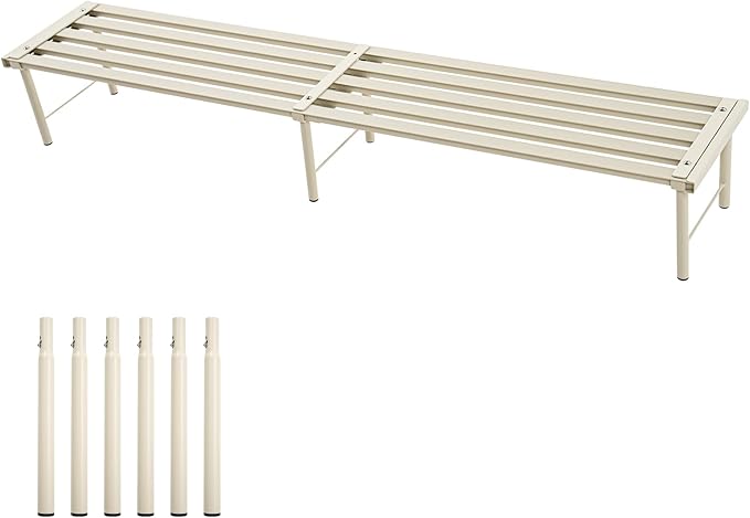 Metal Plant Stand, Rust-proof Aluminum Flower Pot Stand, Heavy Duty Planter Display Shelving for Patio Balcony Garden Living Room Decorative (White, 47.2 Inch)