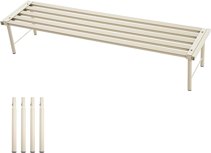 Metal Plant Stand, Rust-proof Aluminum Flower Pot Stand, Heavy Duty Planter Display Shelving for Patio Balcony Garden Living Room Decorative (White, 35.4 Inch)